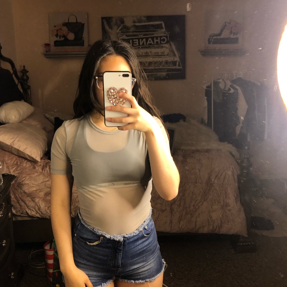 Grey Sheer Bodysuit
